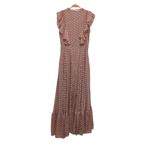Joyfolie Cass Maxi Dress in Warm Sand/Pinkish Taupe Cream Flowers XS - Picture 4 of 11